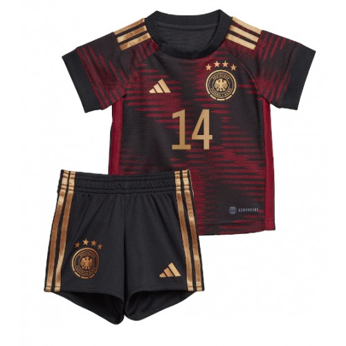 Maillot de foot Allemagne Jamal Musiala #14 Extérieur enfant Monde 2022 Manches Courte (+ pantalon court)